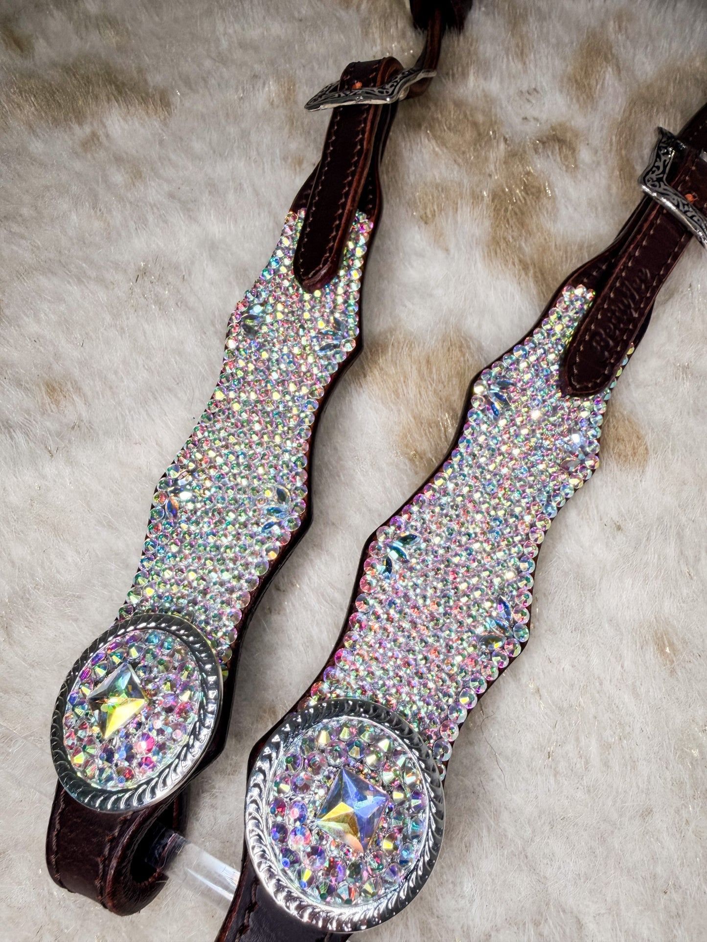 Crystal Aurora Borealis Double Ear Bridle