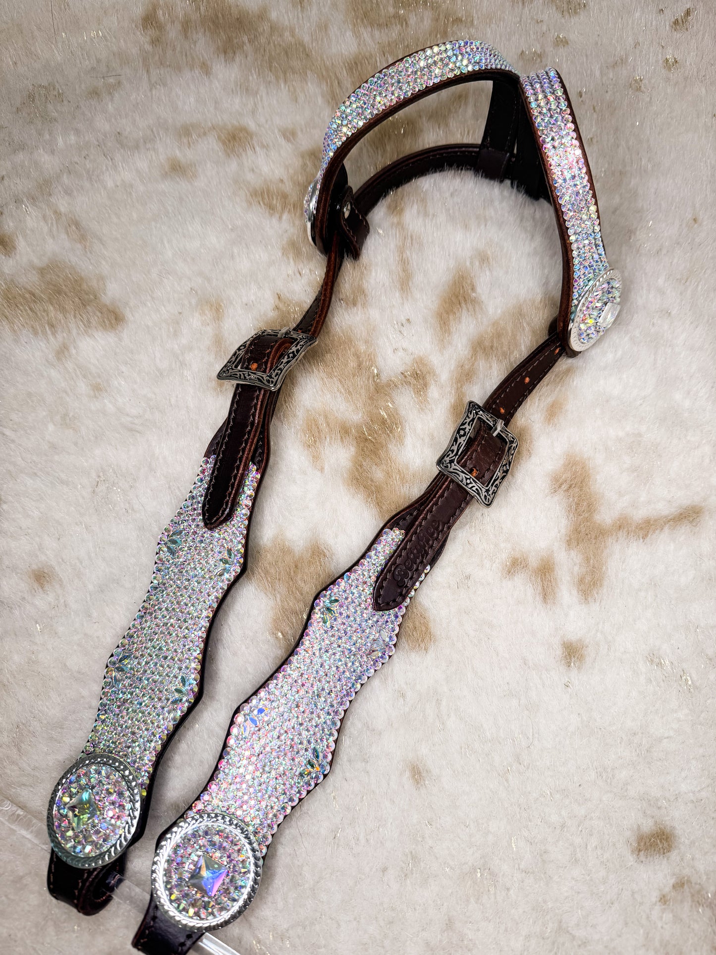 Crystal Aurora Borealis Double Ear Bridle